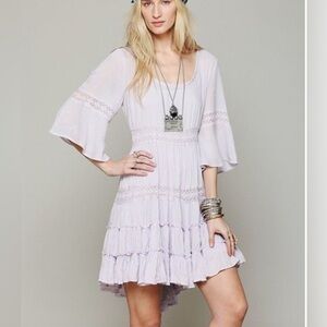 Vintage Free People Daisy lace dress in black